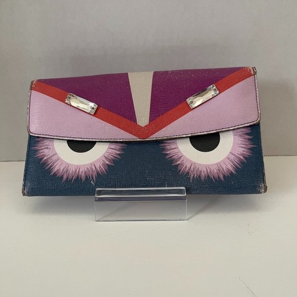 Fendi Monster Eyes Long Wallet Leather Authentic (53808) - Picture 1 of 13